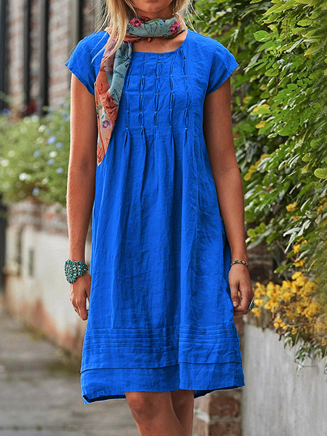 Short Sleeves Midi Dress