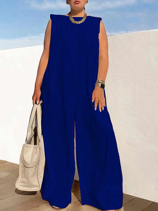 Sleeveless Loose Jumpsuits