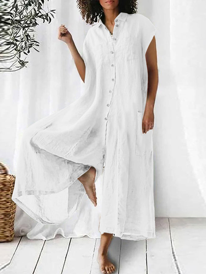 Short Sleeves Wide-leg Pants Jumpsuits
