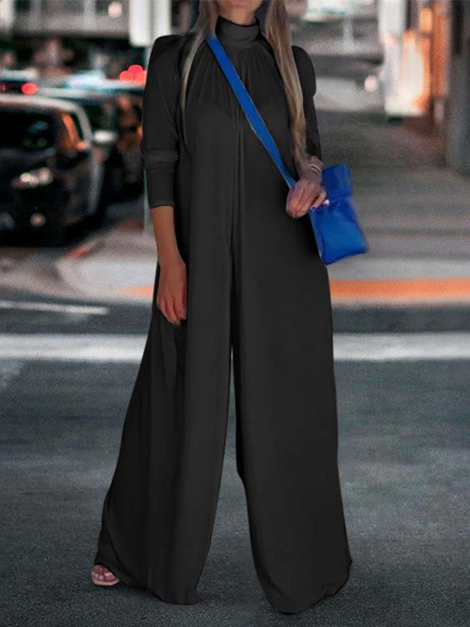 Long Sleeves Wide-leg Pants Jumpsuits