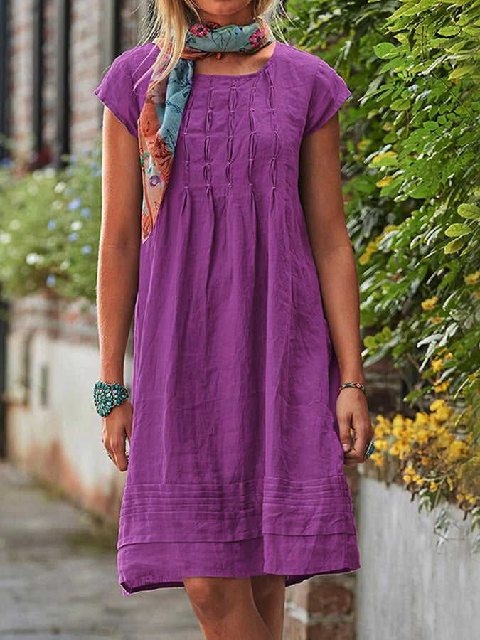 Short Sleeves Midi Dress