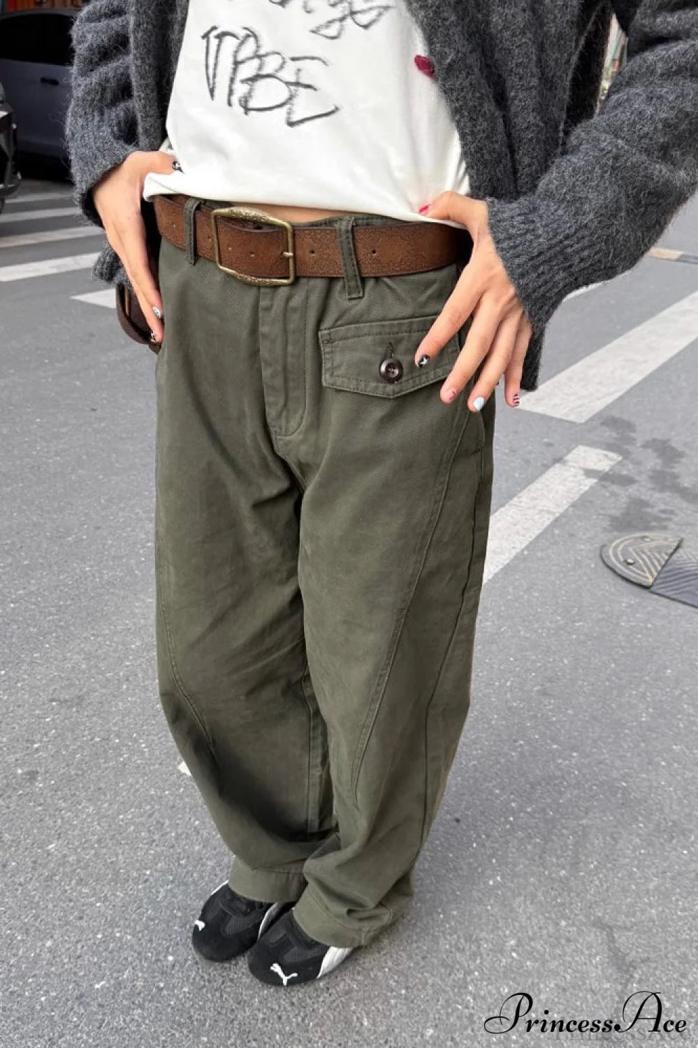 Draped Cuffed Cargo Pants
